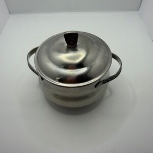 Vtg Monterey Carefree Stainless Steel Lidded Pot Japan MCM Small Saucepan 5"